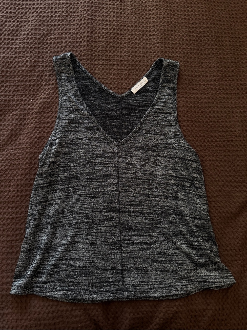 rag & bone Heather Charcoal V-Neck Knit Tank